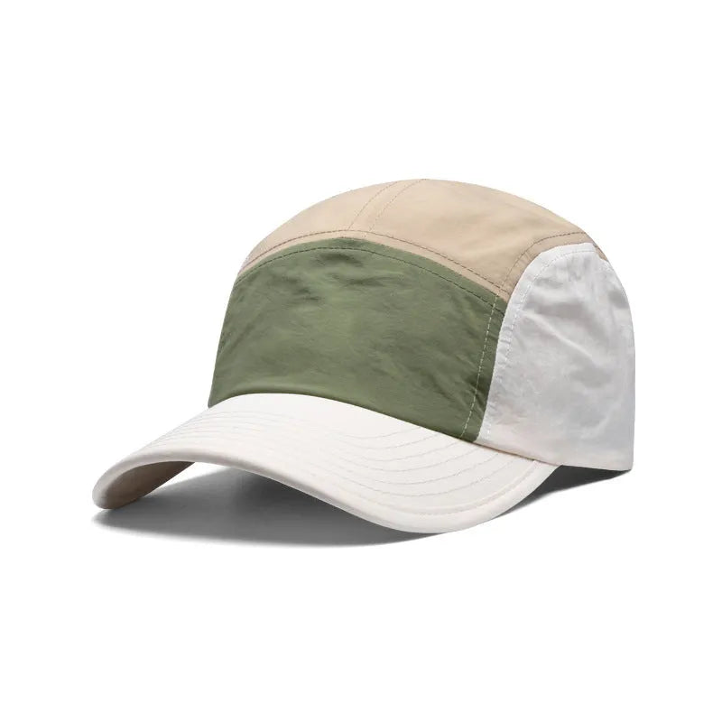 Men's quick-drying baseball cap with five colour-matched panels and curved brim