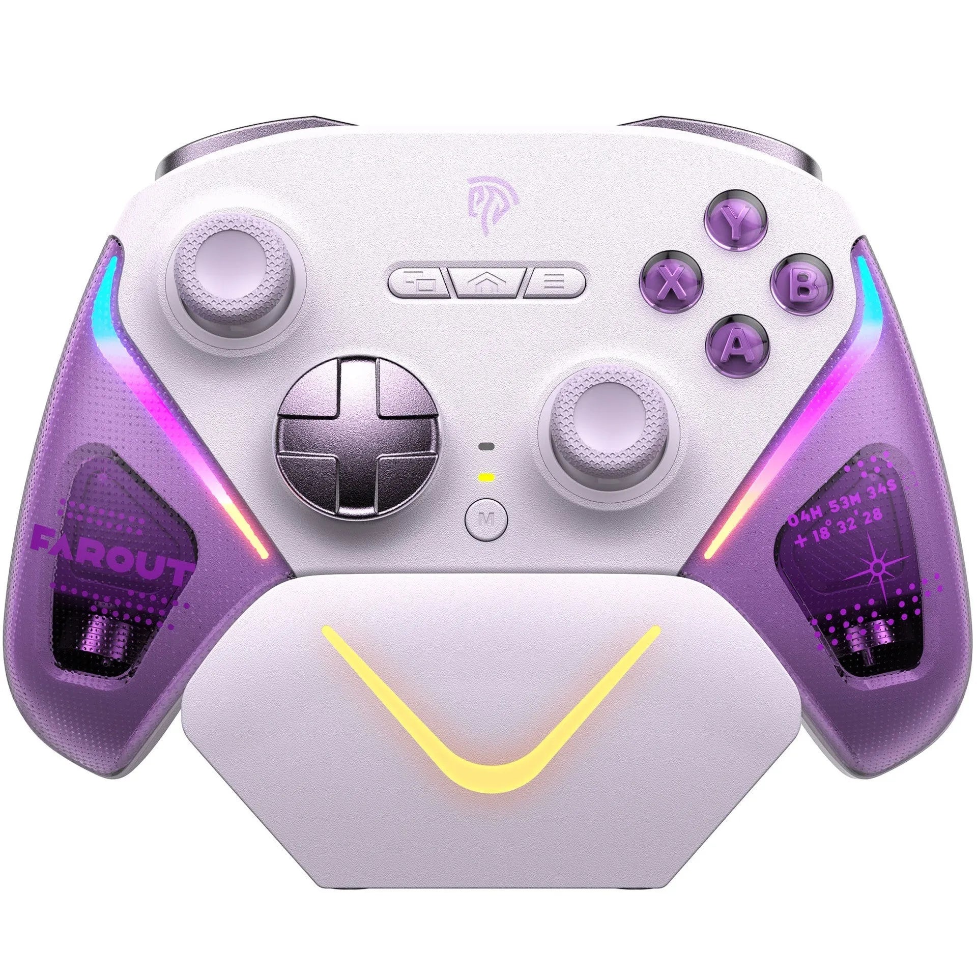 Rocker Smart Dual Trigger Game Controller with charging base in black, green or purple colour