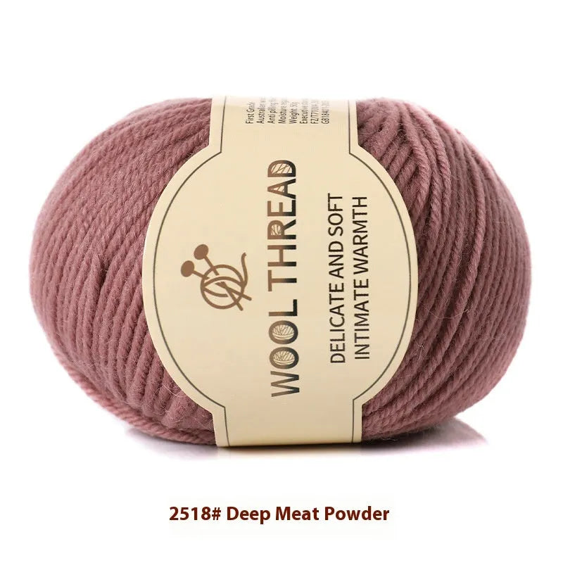 Roll of woolen knitting yarn thread for hand knitting with size 10 needles in various colour options