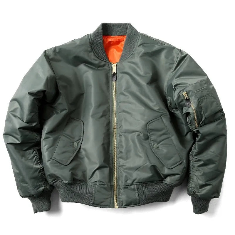 Men's American workwear pilot cotton-padded jacket in loose fit with double-sided nylon construction