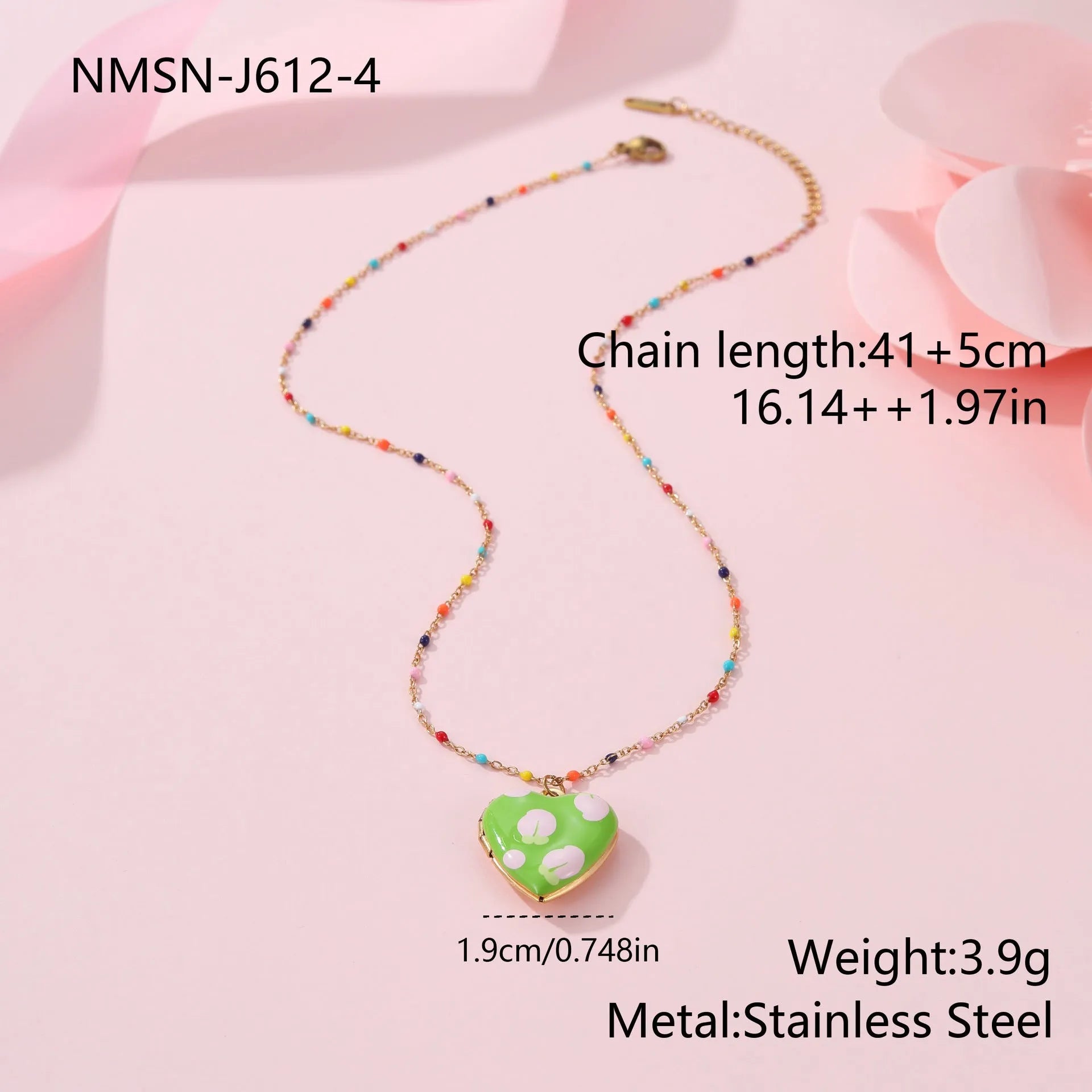 Gold-plated heart-shaped fruit pendant necklace on a stainless steel chain, showing grape design detail.