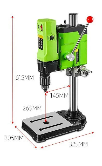Bench drilling machine with cross bench pliers on workbench