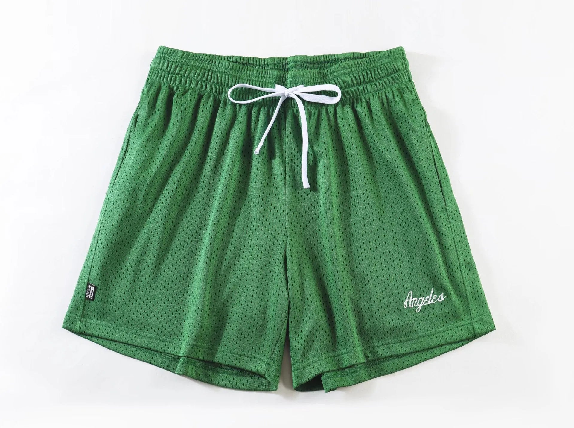Men's personalised double-layer mesh shorts in polyester available in eight colours including sports purple with Asian sizing