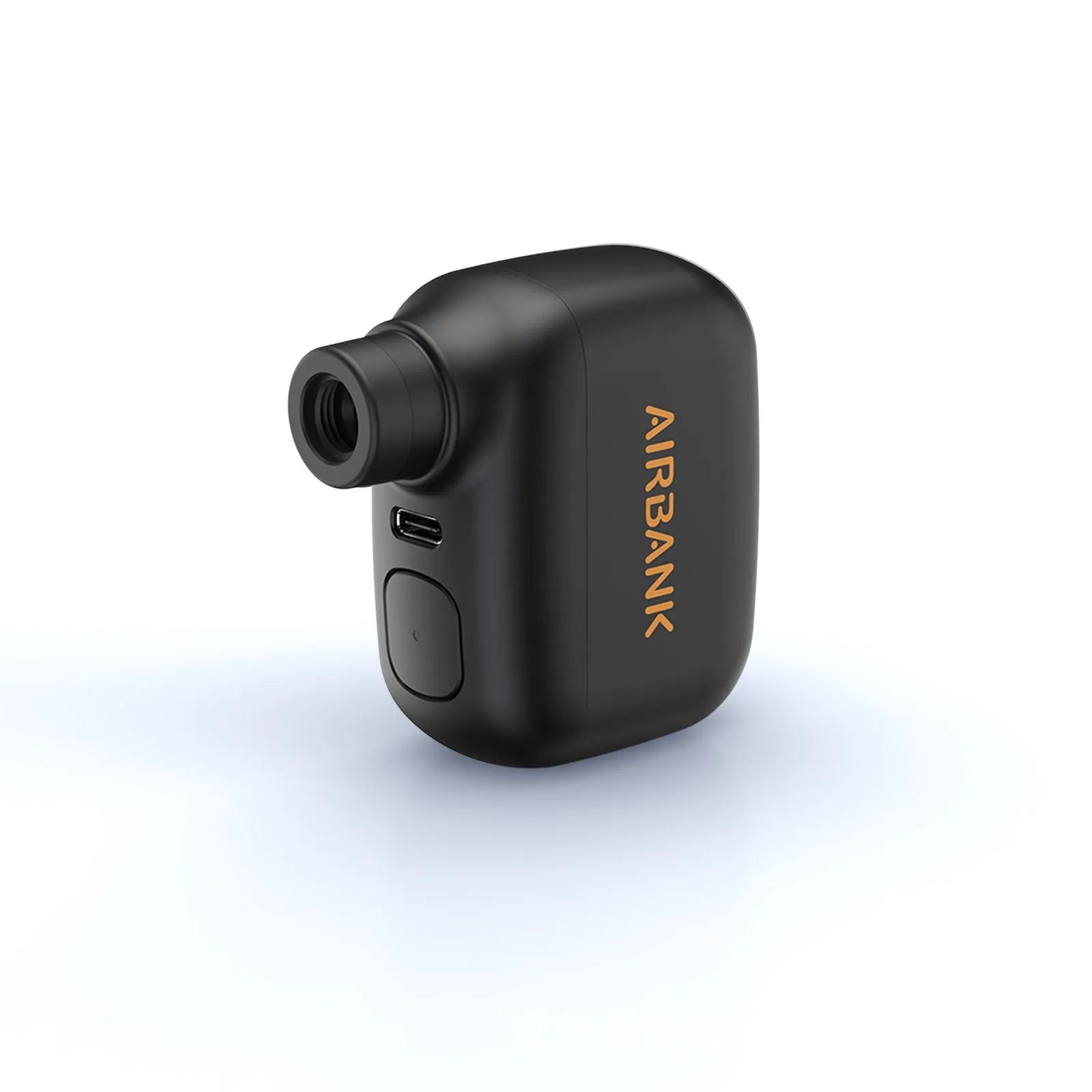 Black AS100 mini electric bike pump with USB charging cable and waterproof storage bag