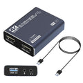 Black 4K gaming set-top box with audio recording capabilities and MS2131 chip