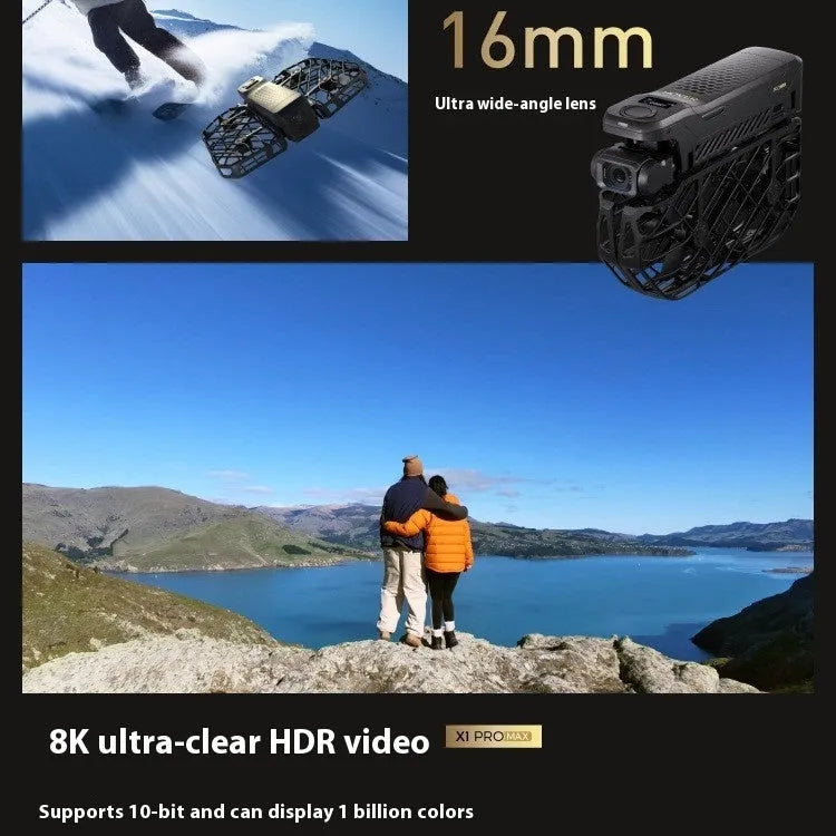 Outdoor travel AI smart camera with HD 8K anti-shake aerial photography in official standard colour