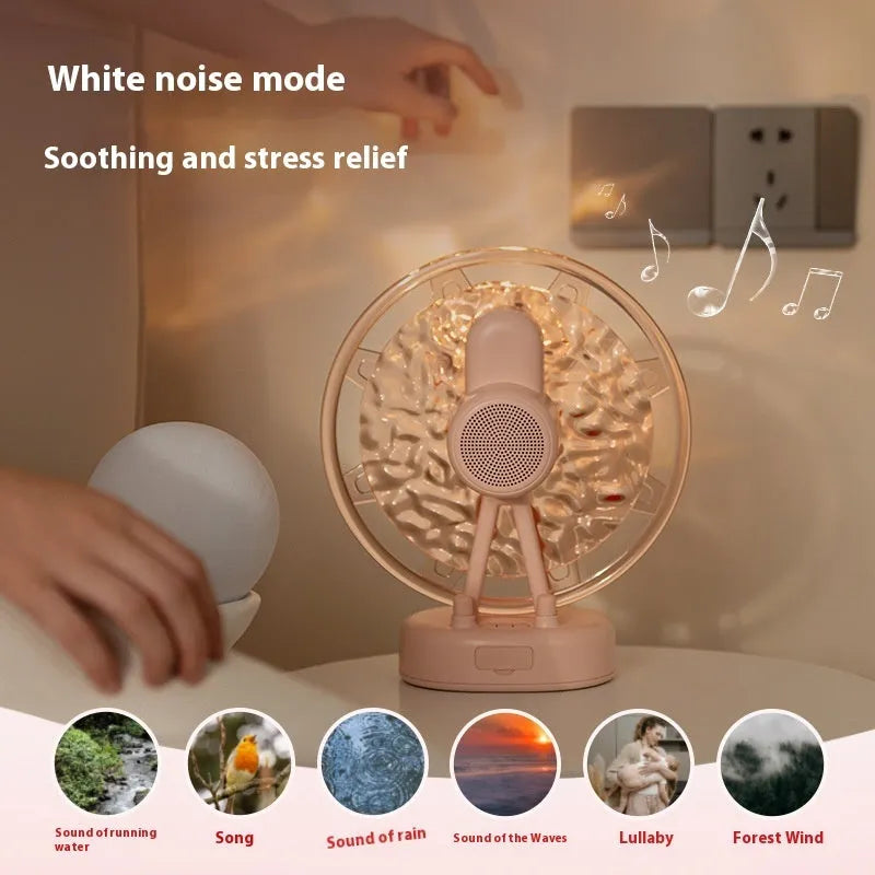 Ferris Wheel Water Ripple Bluetooth speaker colourful light in white or pink with adjustable lighting