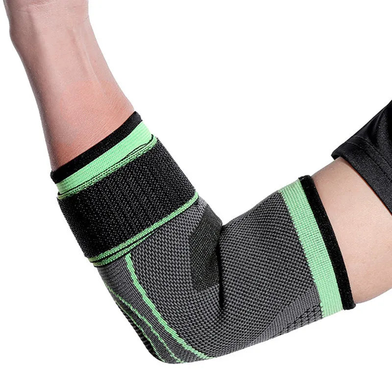 Knitted basketball elbow guard in black, size L, showing protective padding for adult sports activities