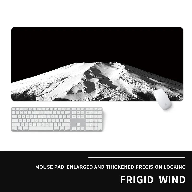 Oversized gaming mouse pad with thermal transfer printed cold style design on natural rubber base