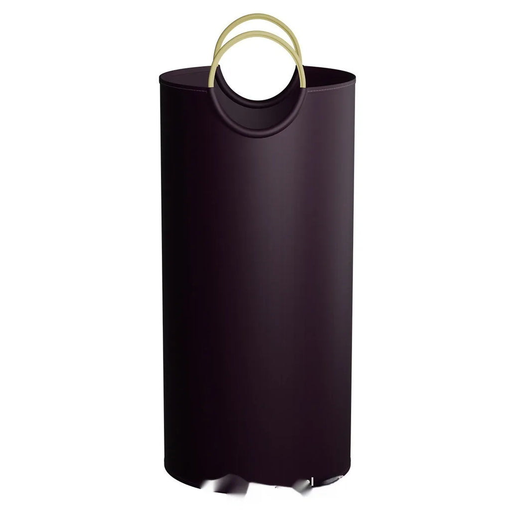 38x72cm round portable plastic trash can with handle in plain and patterned colour options