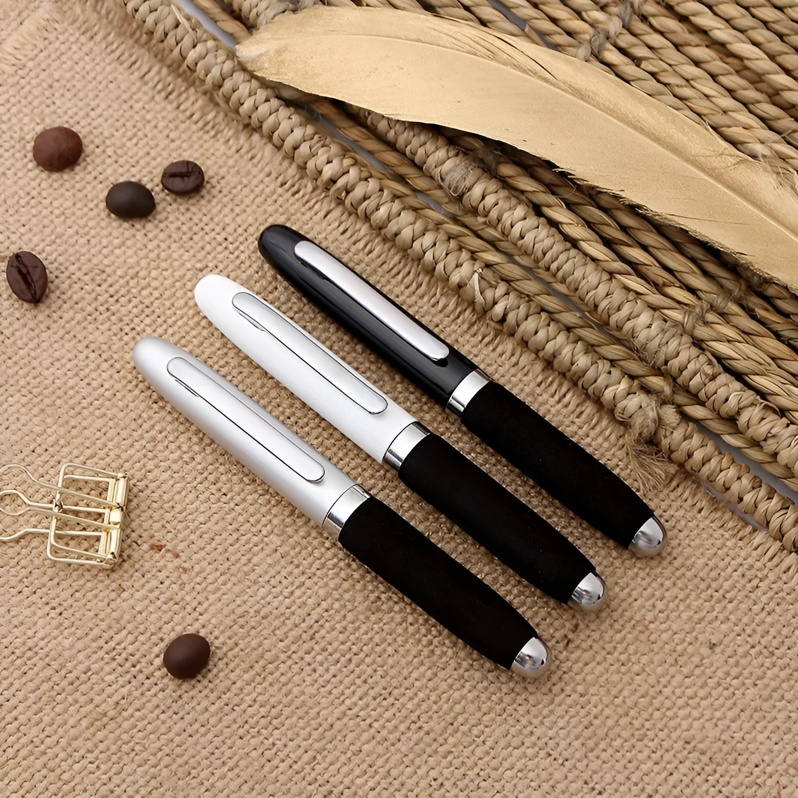 EVA metal cap ballpoint pen with 1.0mm tip showing seven colour options