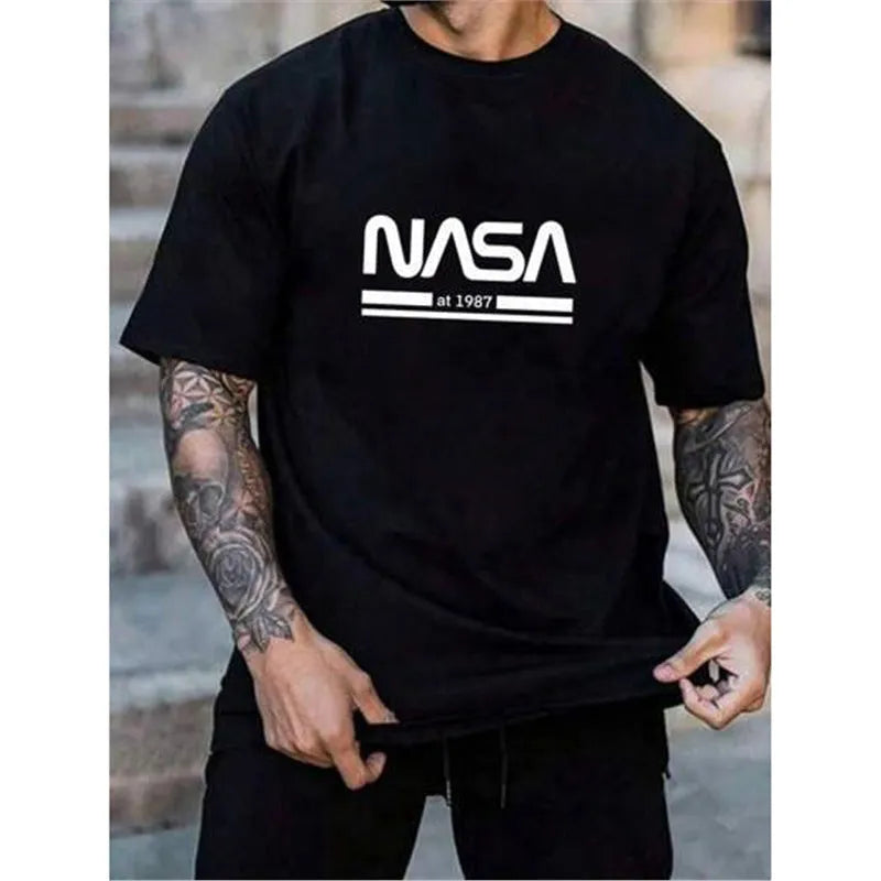 Men's slim-fit printed letters short sleeve t-shirt in multiple colour options
