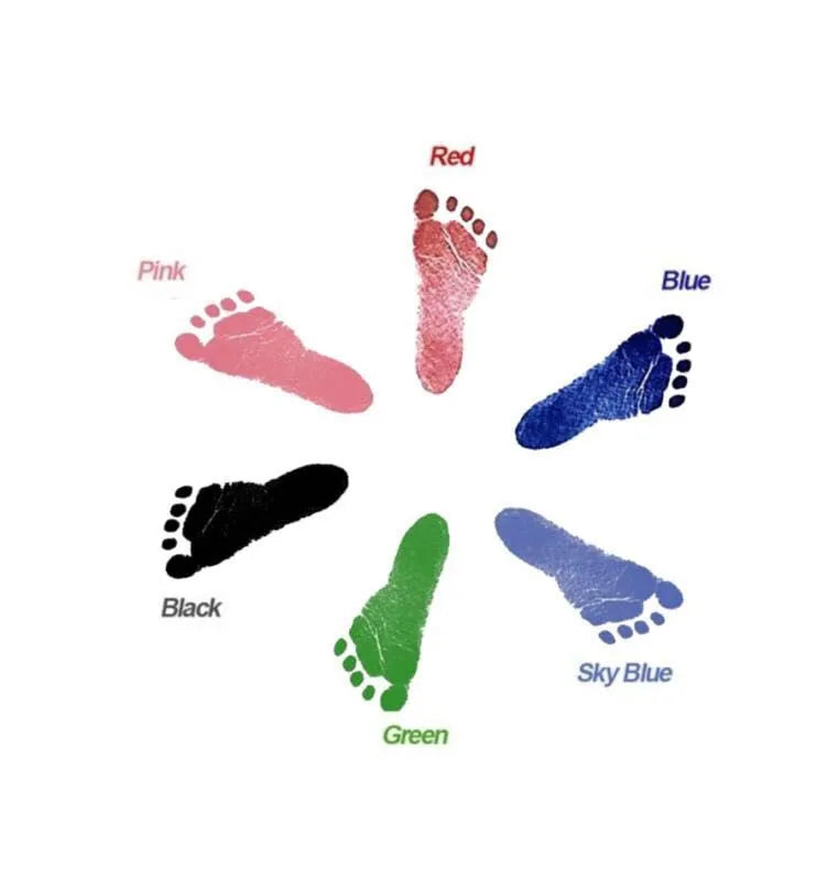 Baby hand and foot printing kit with anti-cross infection disposable pad and photo frame