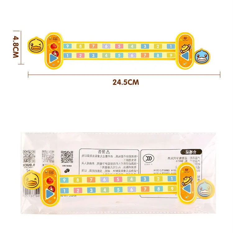 Yellow plastic digital decomposition ruler for children's maths education