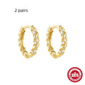 Sterling silver geometric stud earrings with small round diamond accents in gold or silver electroplated finish