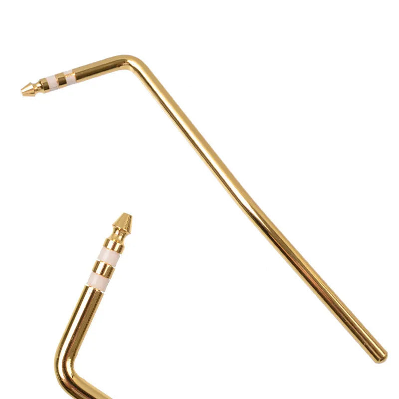 Guitar tremolo bar in gold chrome finish with direct plug-in connection