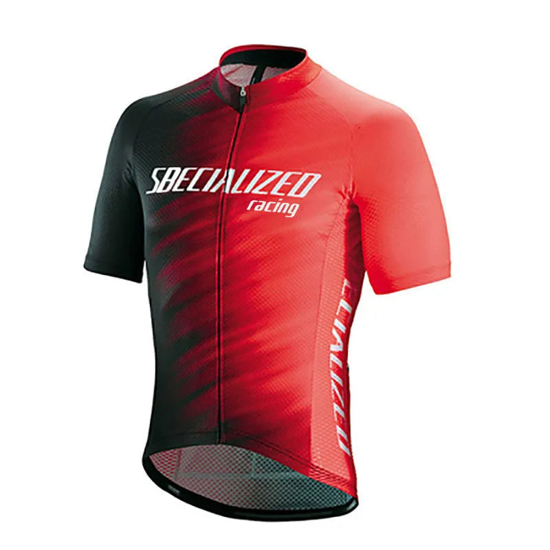Summer men's mountain bike jersey suit with gel breathing pad, 80% polyester 20% Lycra, available in multiple colours