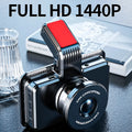 3-inch HD Car DVR unit with double lens for front and back recording, shown with camera and cables.