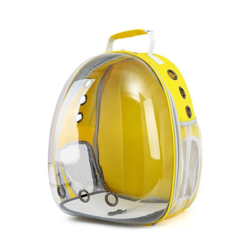 Grey PC astronaut-style cat carrier bag with side opening and large interior space.