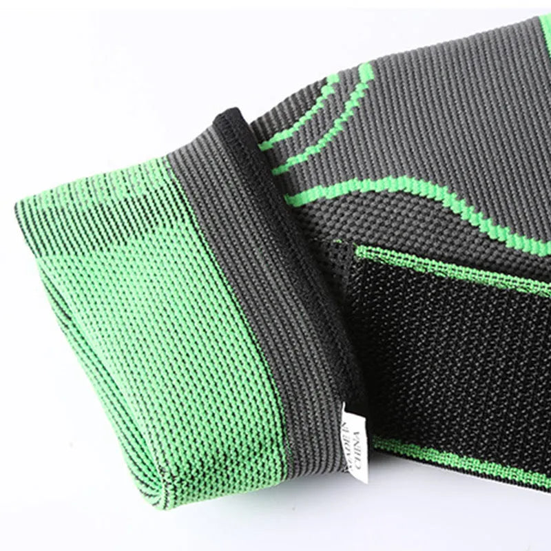 Knitted basketball elbow guard in black, size L, showing protective padding for adult sports activities