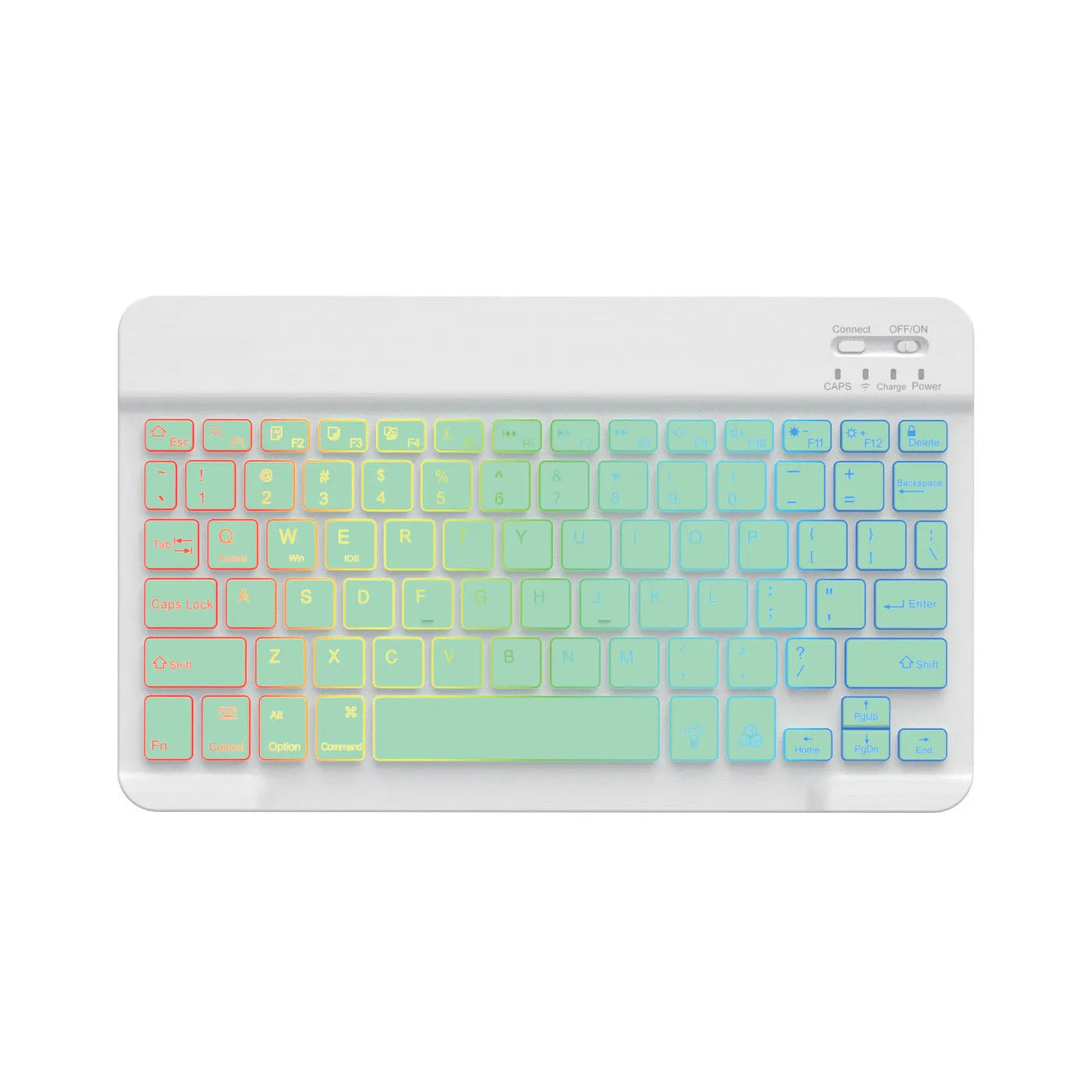 10-inch Bluetooth keyboard with colourful backlit lighting for tablets and mobile phones