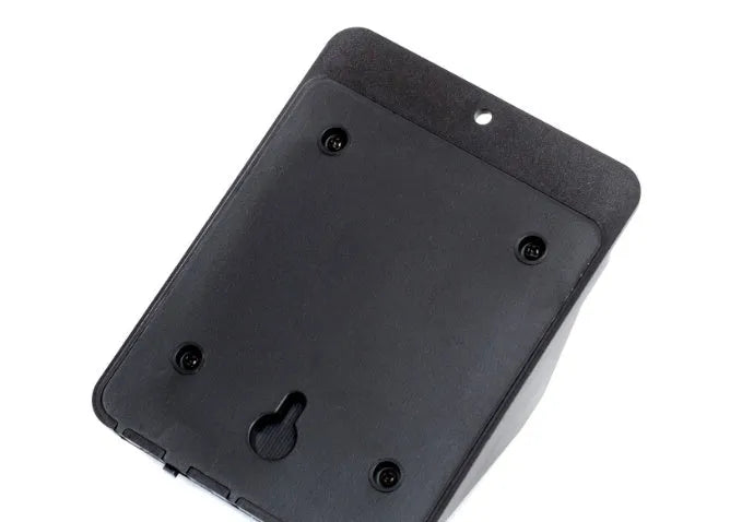 Four solar-powered LED motion sensor lights for outdoor garden and wall mounting