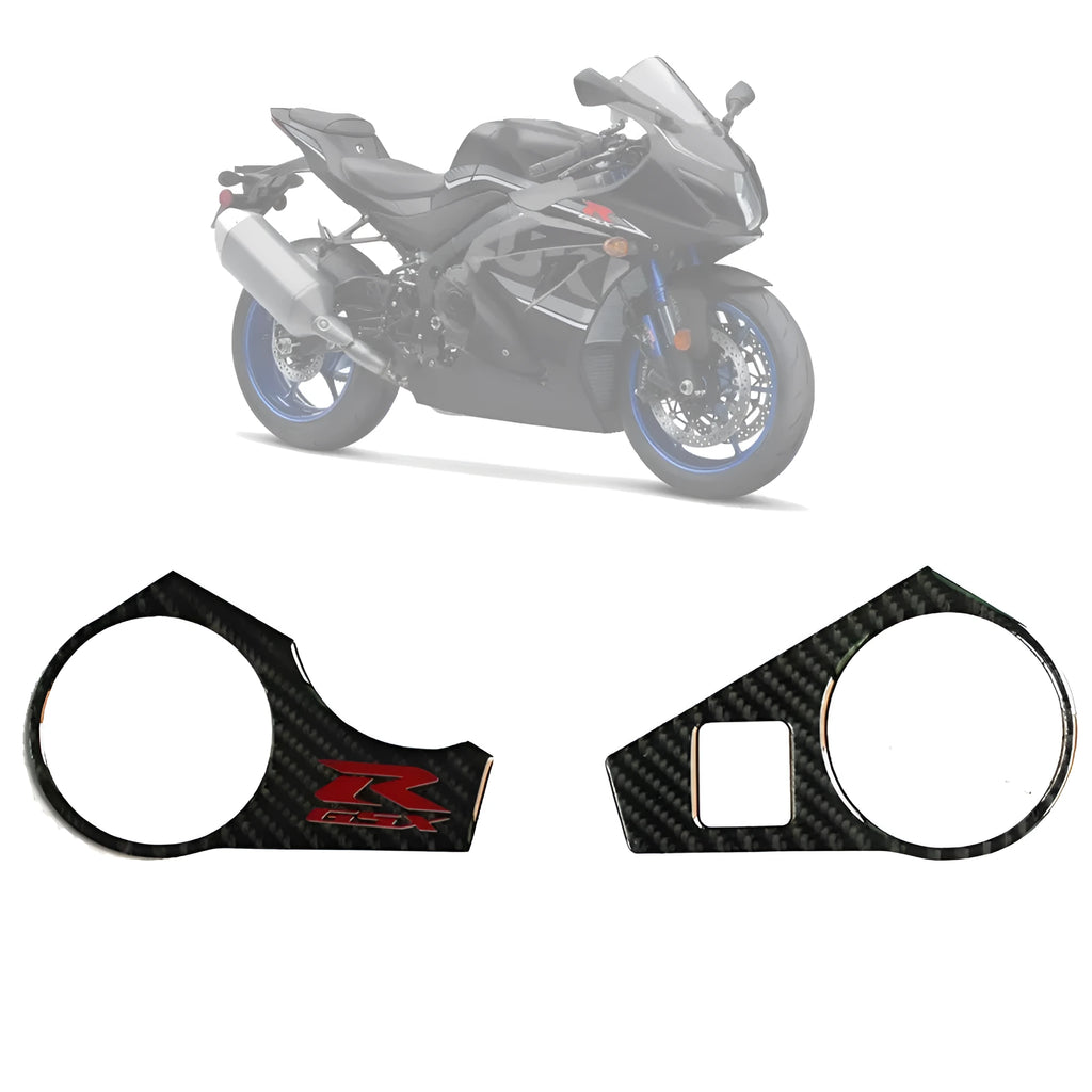 Black carbon fibre motorcycle sticker for SUZUKI GSXR1000 L1 2009-2016 upper plate.