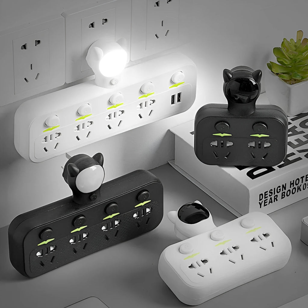 Smart socket with anti-leakage plug in black finish