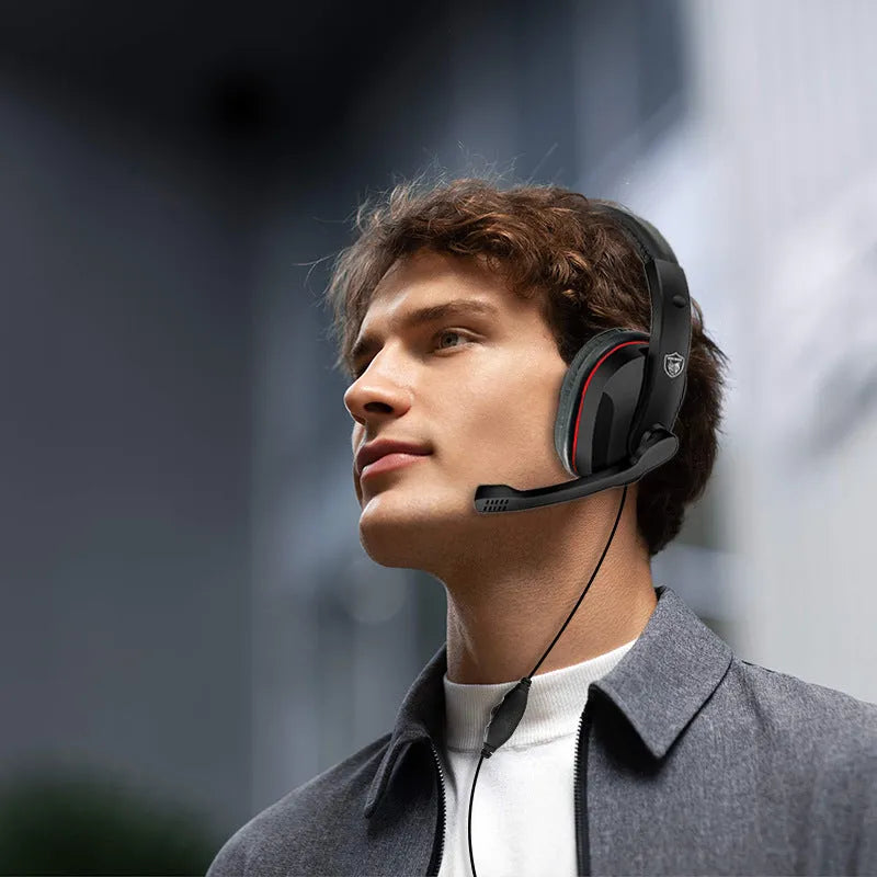 Black wired over-ear gaming headset with a 6.3mm plug and a 1.2m cable.