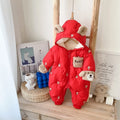 Baby winter velvet padded coat in beige with hood and zip front suitable for height 73cm to 100cm