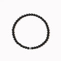 Unisex geometric bracelet with black agate, blue San and obsidian beads approximately 4mm in size