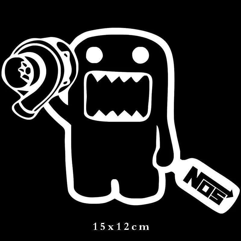 Creative cartoon design car sticker vinyl decal measuring 15cm by 12cm