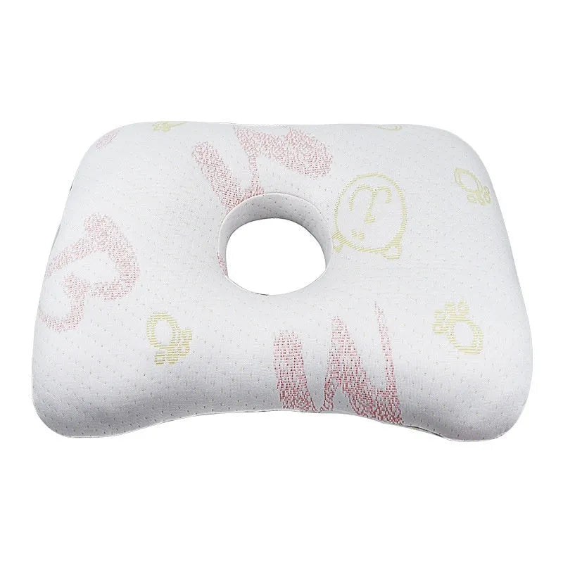 Single hole ear pillow for beauty salon use, shown in a plaid grey colour with detachable cover.
