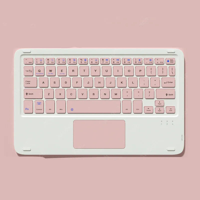 Wireless Bluetooth keyboard and mouse combo in pink, green, black, or white colours for tablets and laptops