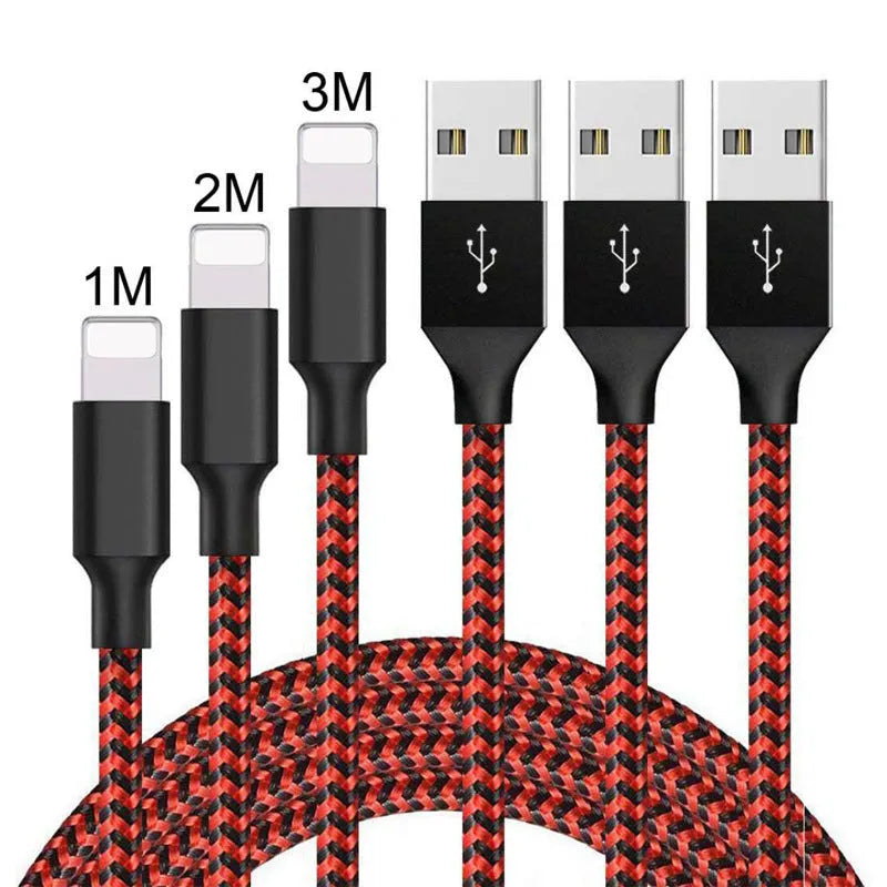 Braided fast-charge micro USB cable for Android phones in black and red colour.