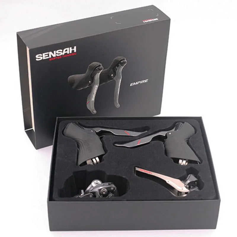 Aluminium road bike transmission kit with manual change, finger dial, and short-leg rear derailleur for Shimano 11-speed compatibility