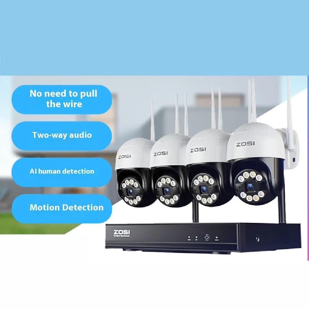 ZOSI 5MP POE security camera system with NVR and outdoor monitoring cameras