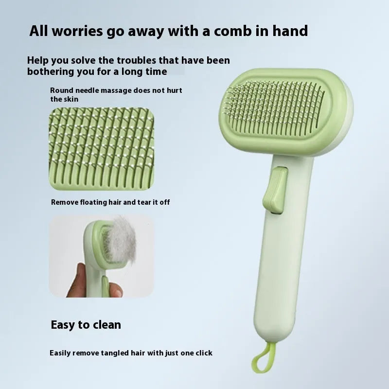 Large pet grooming comb with shaver and detangler in light grey colour