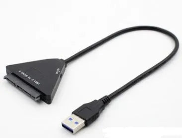 Black USB3.0 to SATA7+15 pin adapter cable for 2.5 and 3.5 inch hard drives