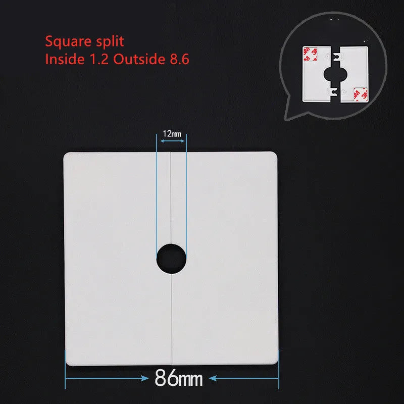 Square ABS plastic decorative covering ring with 3M adhesive for wall hole concealment