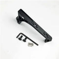 Metal hand stop in black for KEY-MOD handguard, side view showing mounting slots