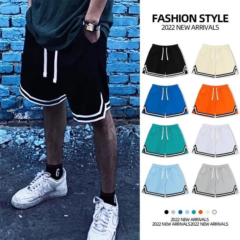 Men's loose sports summer shorts in medium elastic polyester fabric
