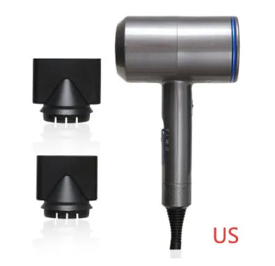 Dual voltage 2000W hotel hair dryer with 2.5 metre cable in metallic black finish