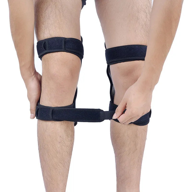 Adjustable spring knee brace patella support for mountaineering and sports activities