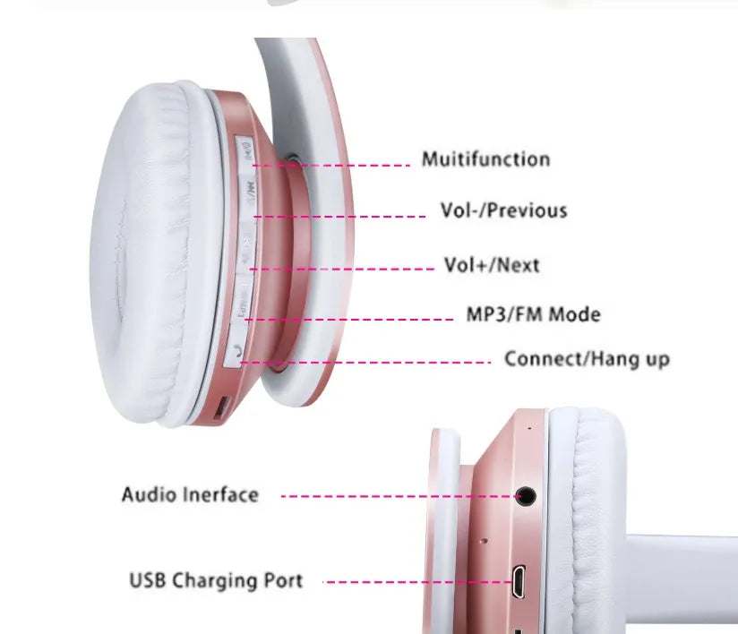 Wireless Bluetooth headset bilateral stereo black red over-ear headphones IPX3 waterproof