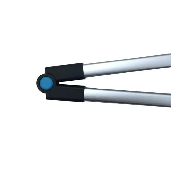 Blue foldable portable pickup tool with aluminium shaft extended, showing its 83.5cm length.