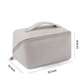 Vertical pattern cubic pillow makeup bag in PU material with 22.5cm height