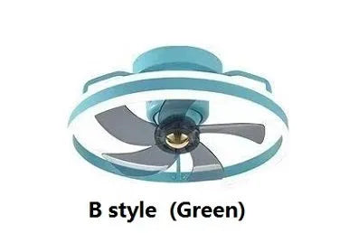 500mm diameter modern ceiling fan with integrated light and acrylic lampshade