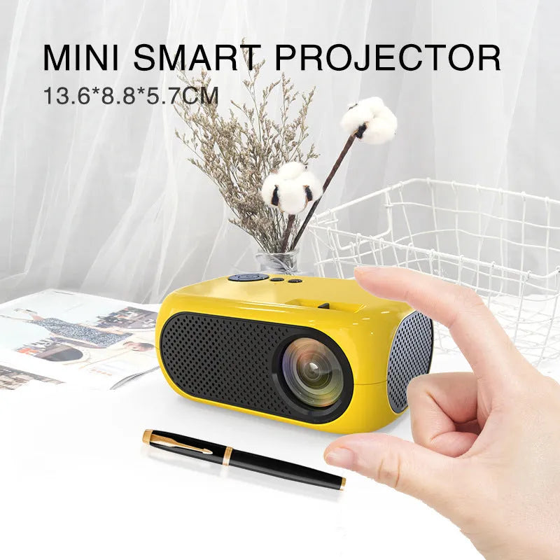 M24 micro mini portable LED projector in gold or white colour with 1080p HD support