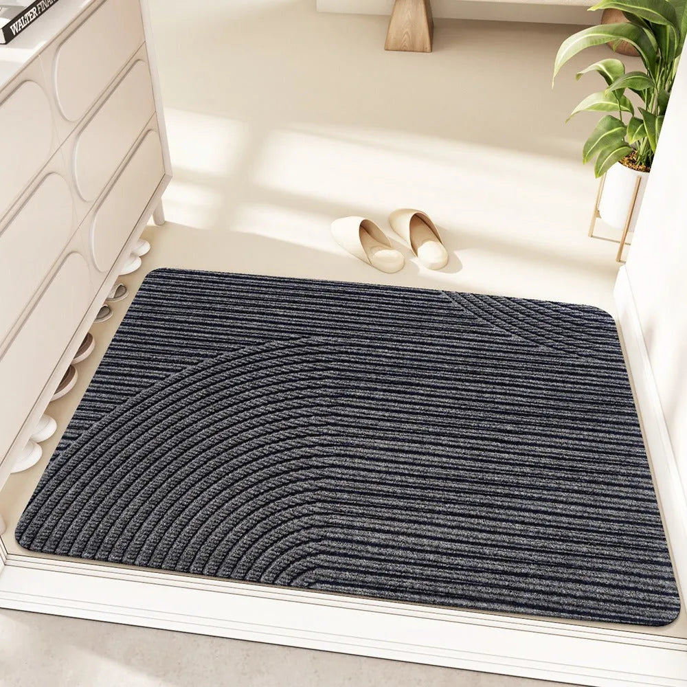 Silk ring entrance carpet with cartoon anime pattern in alien shape, 60x90cm with wire ring